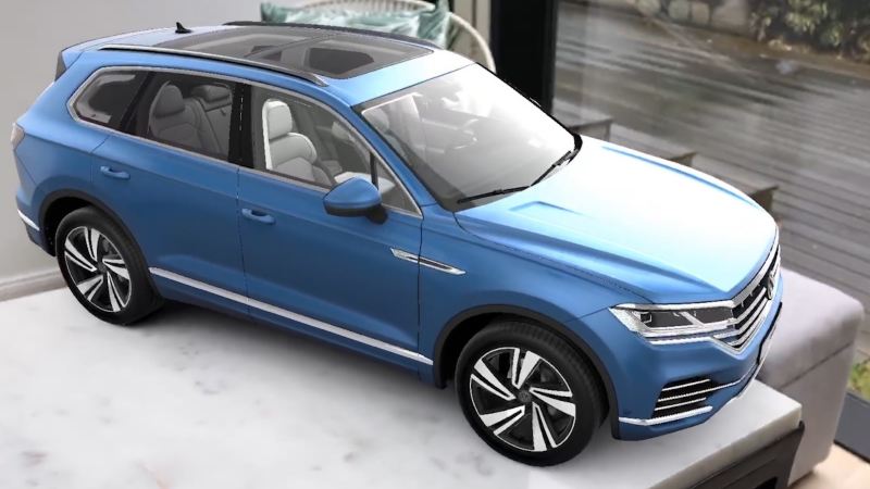 Configuración del Touareg en una sala de exposición virtual