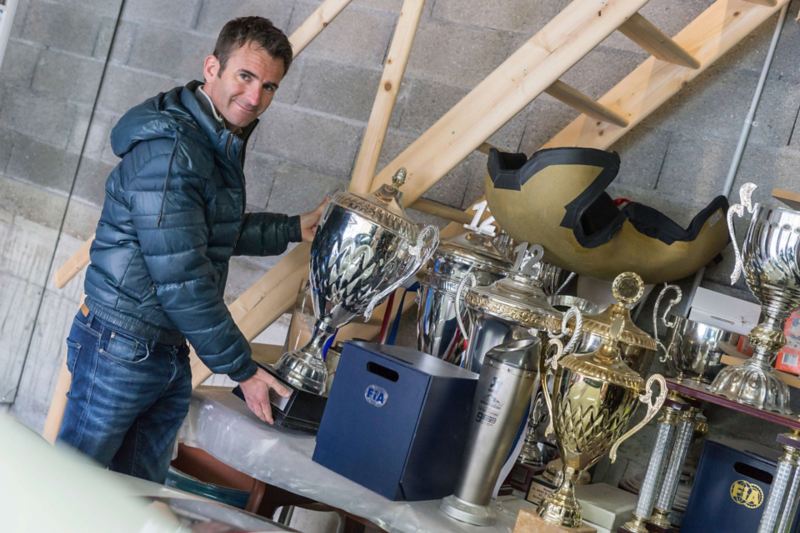 Romain Dumas and his trophies