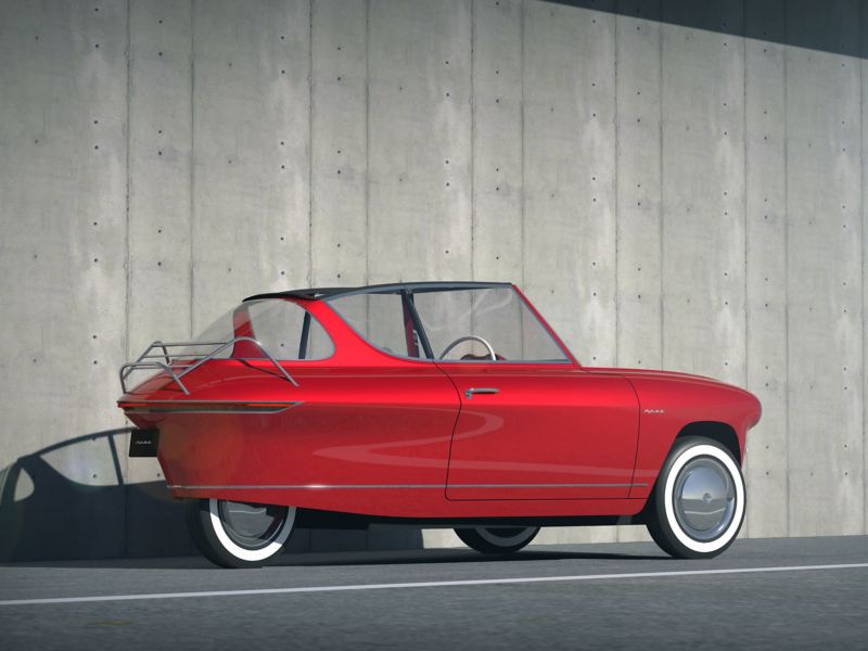 The e-car "Nobe 100" looks like a vintage car