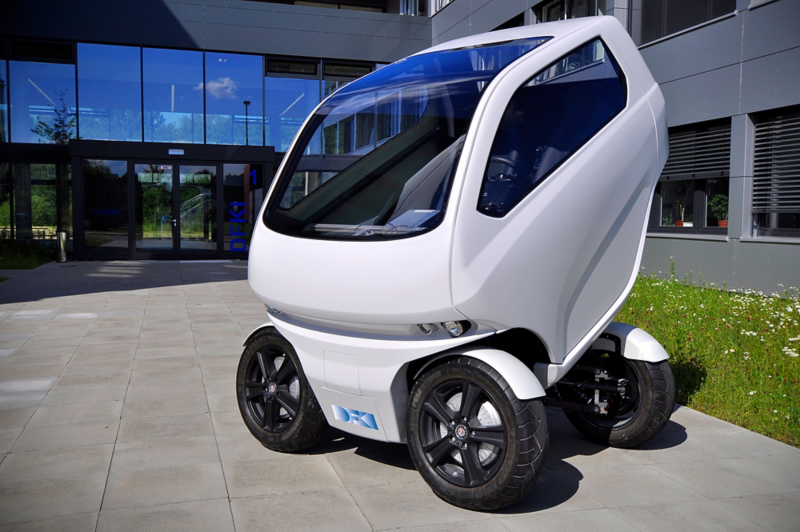 The “EO smart connecting car” electric vehicle can turn its wheels sideways