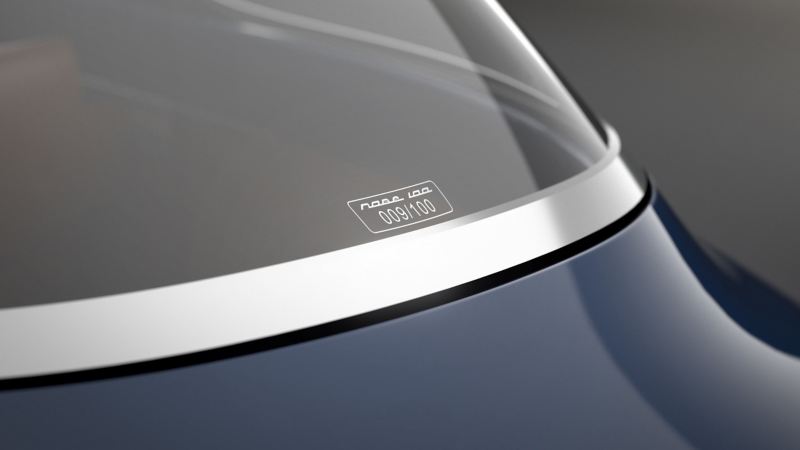 The “Nobe 100” electric vehicle’s rear window