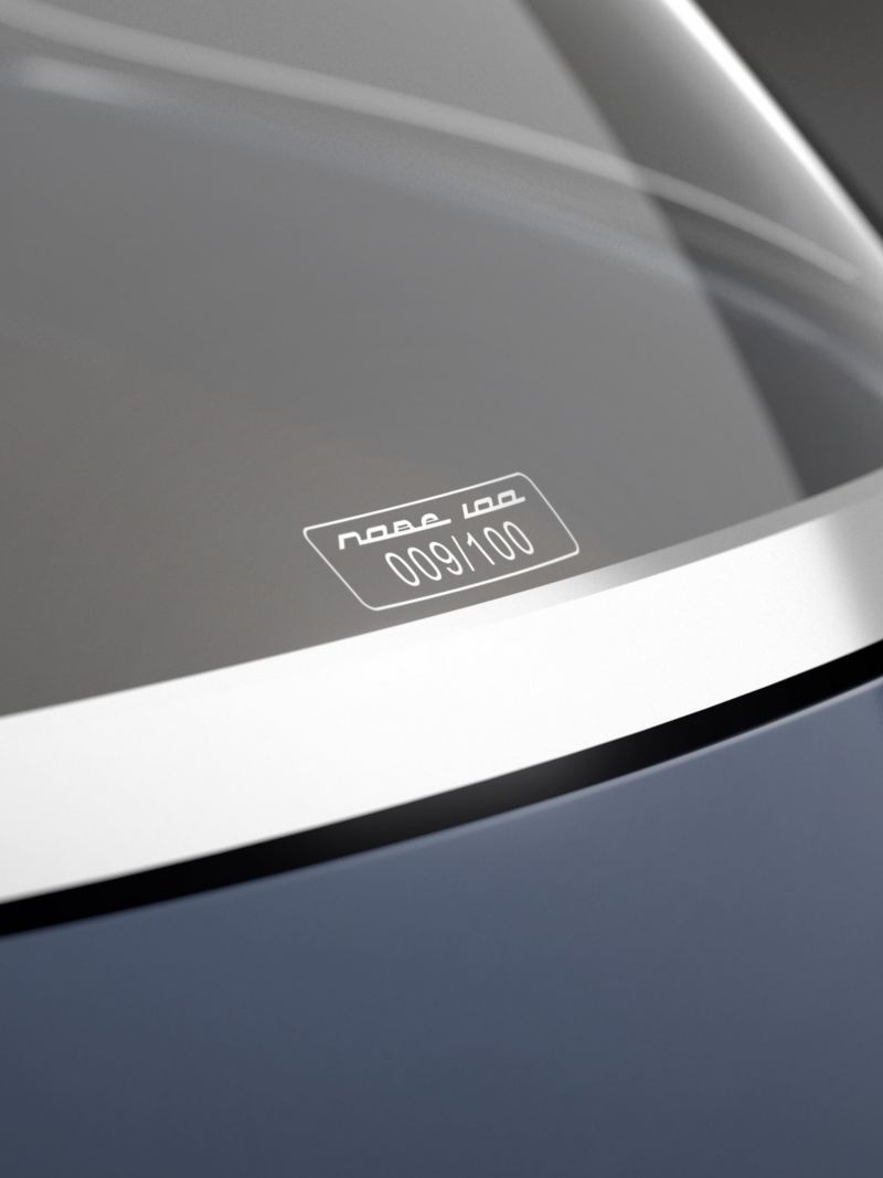 The “Nobe 100” electric vehicle’s rear window