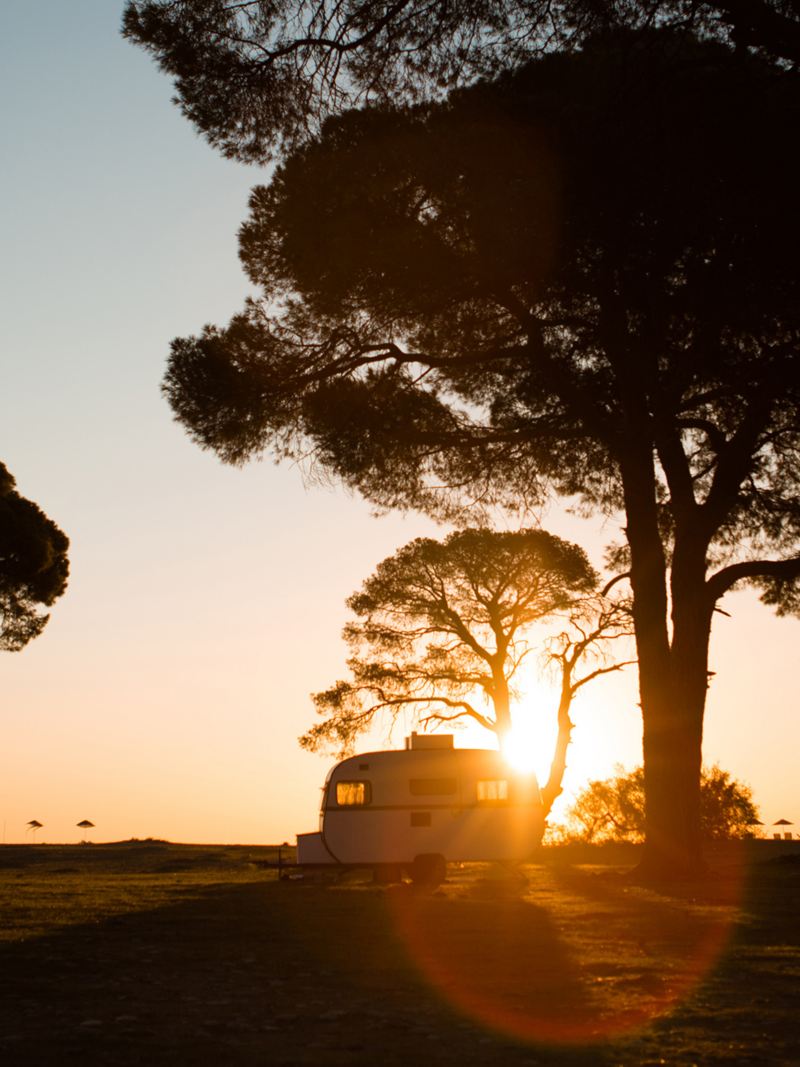 Husvagn i solnedgång - Volkswagen frågor