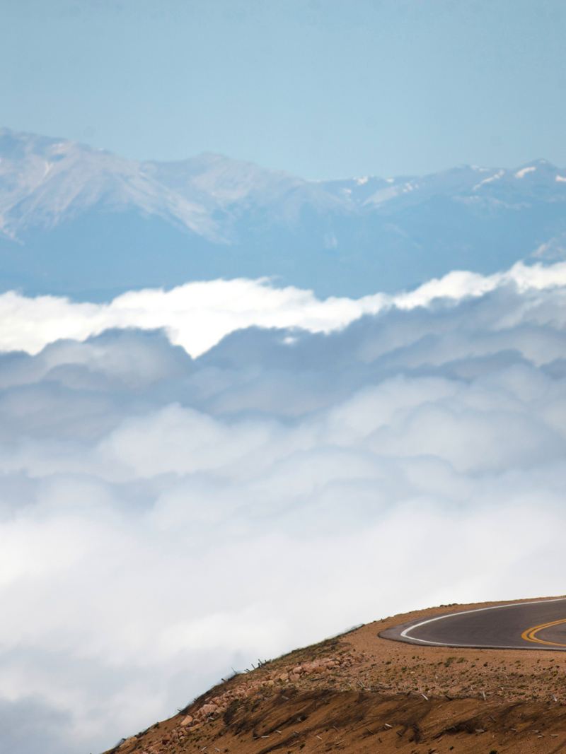 Pikes Peak race track in the mountains