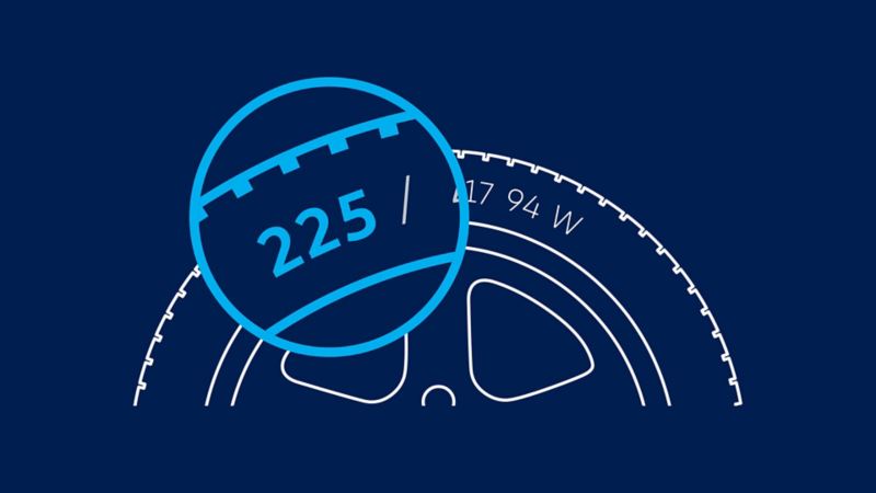 Illustration du marquage d'un pneu : diamètre en millimetres