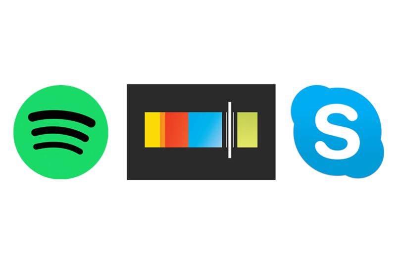 Spotify, Stapler, Skype