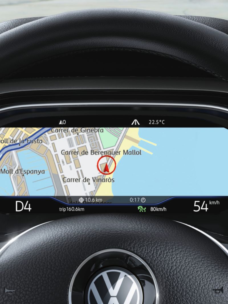 Cockpit numérique Polo avec carte de navigation