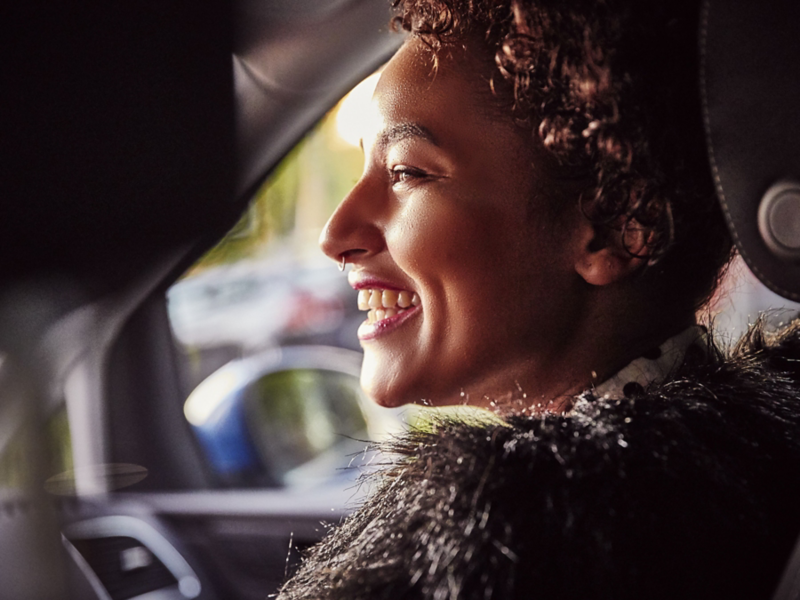 Jamie Watson in the passenger seat of the Sharan