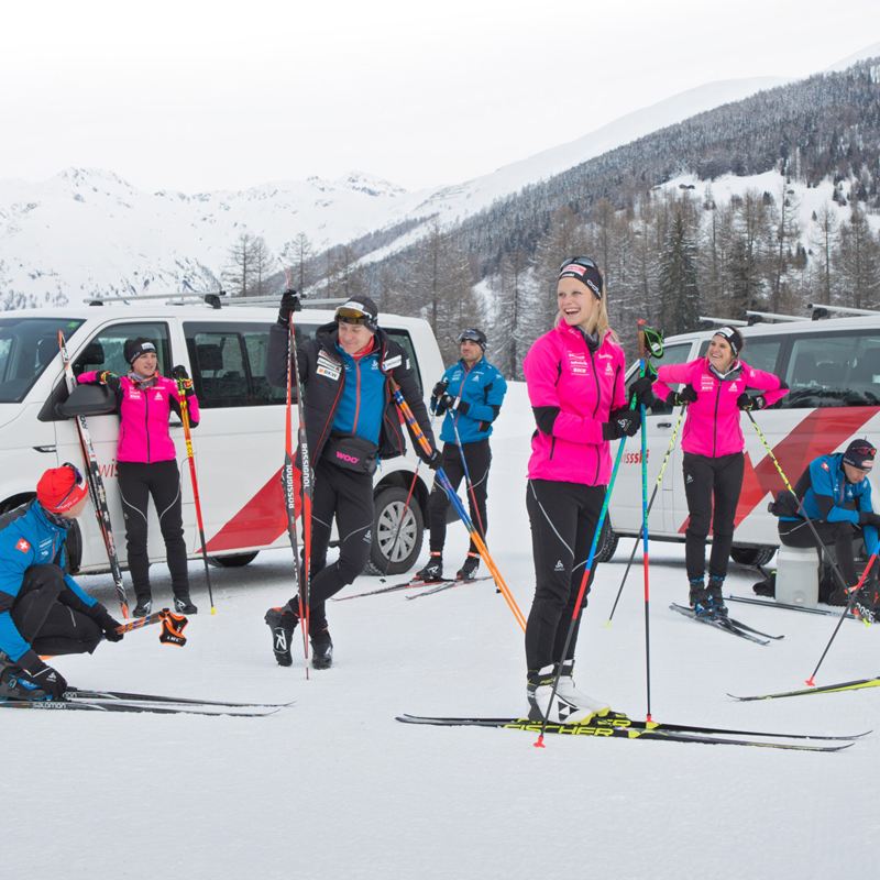 Swiss-Ski Nachwuchs bereiten sich vor zwei Caravelles vor