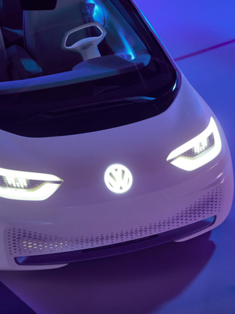 Vista delantera de un prototipo de Volkswagen ID.