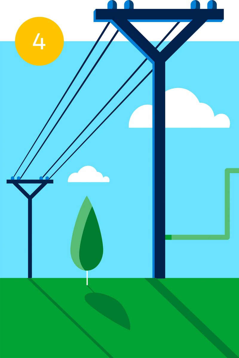 Illustrazione di reti pubbliche di energia elettrica