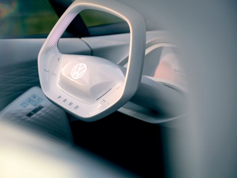 The steering wheel of the I.D. concept car.