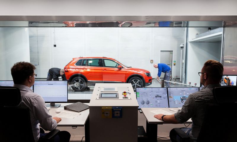 Vehicles in the Wind Tunnel Efficiency Centre in Wolfsburg