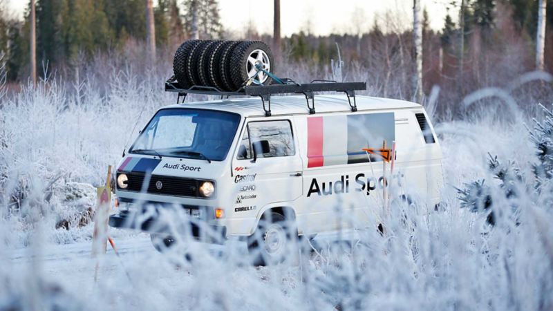 Audi Sport-bussen på vinterväg