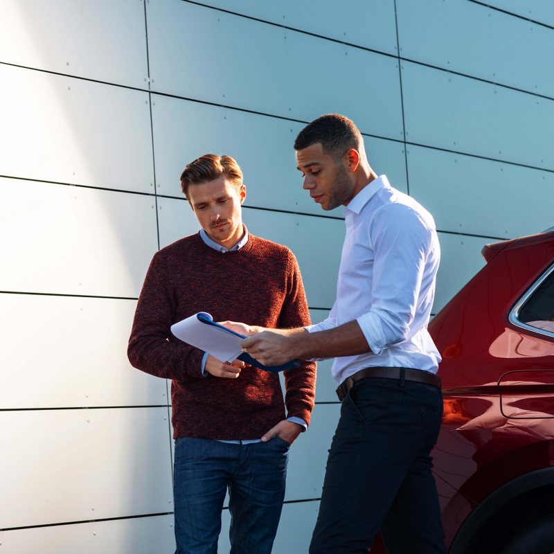 Volkswagen retailer with customer