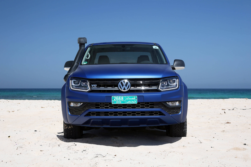 Blue Amarok on the beach