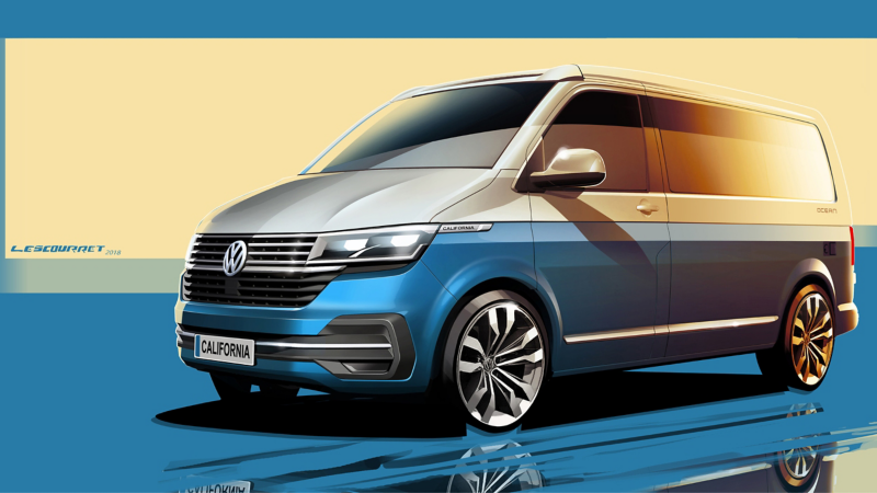 new VW California 6.1 camper van exterior sketch