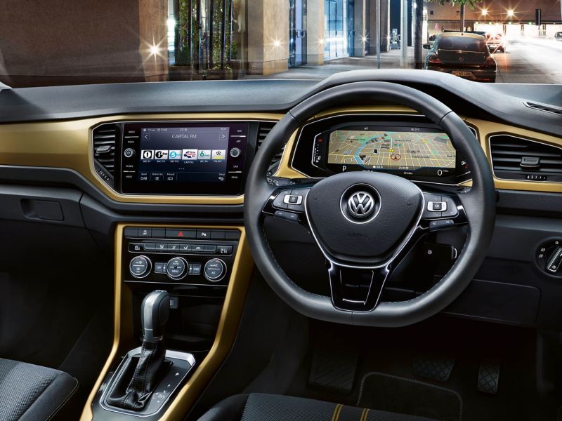 Interior dashboard shot of the Volkswagen T-Roc.