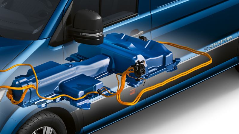 Bromskraftåtervinning i VW e-Crafter elbil lätt lastbil