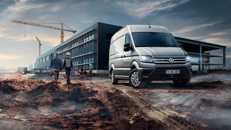 Le Crafter Van sur un chantier de construction.