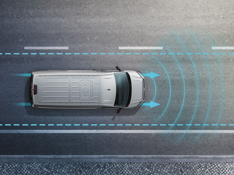 Illustration du système d’assistance à la conduite Lane Assist.