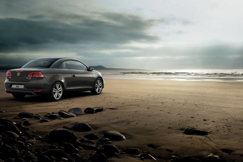 A Volkswagen Eos at the beach.