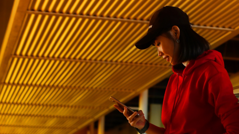 Woman with smartphone