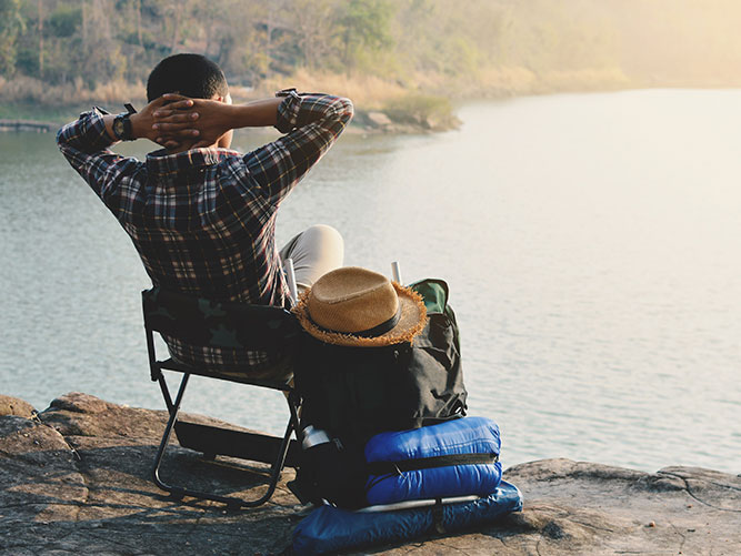 people relaxing outdoors 