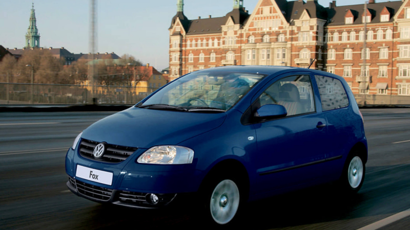 A VW Fox being driven on the road