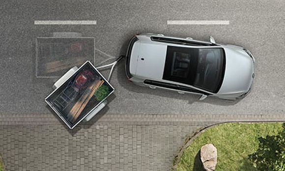 Arial shot of Trailer Assist system, in action.