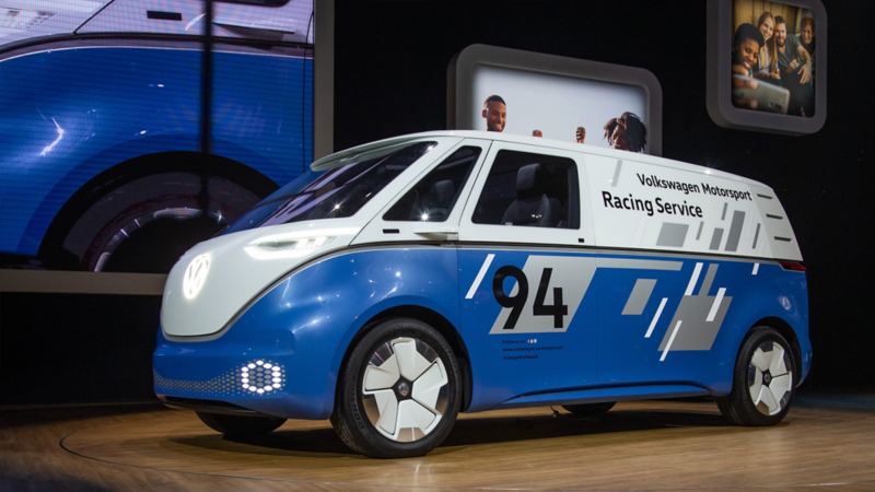 Premiärvisning av Volkswagen ID. Buzz Cargo konceptbil på LA motorshow