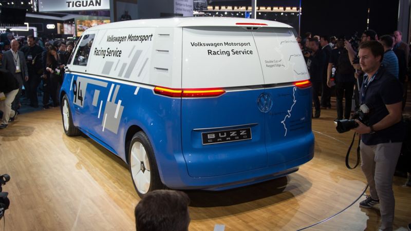 Volkswagen ID. Buzz Cargo konceptbil på LA motorshow, bakifrån