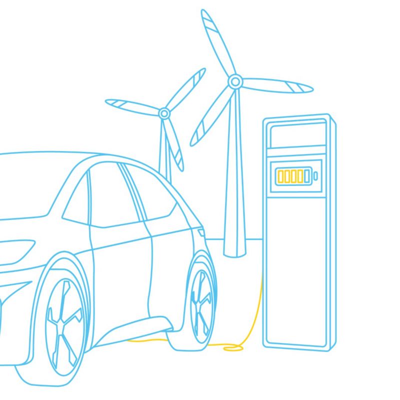 Illustration ID.3 charging with green power