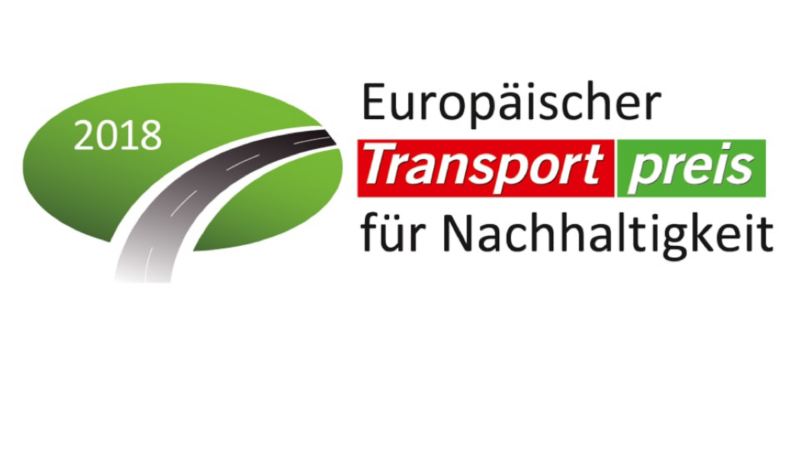 Das Logo des Europäischen Transportpreis für Nachhaltigkeit 2018.