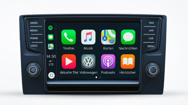 Il display del sistema di infotainment Volkswagen ti mostra le App e i servizi online più importanti. 