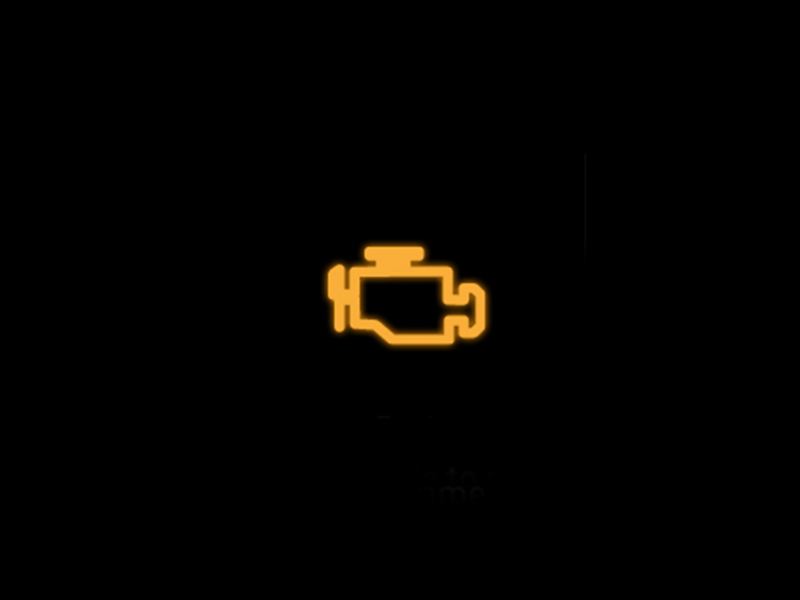 Car engine warning clearance light