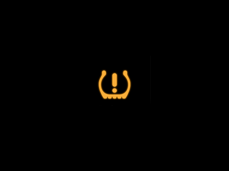 Amber tyre pressure monitoring system warning light