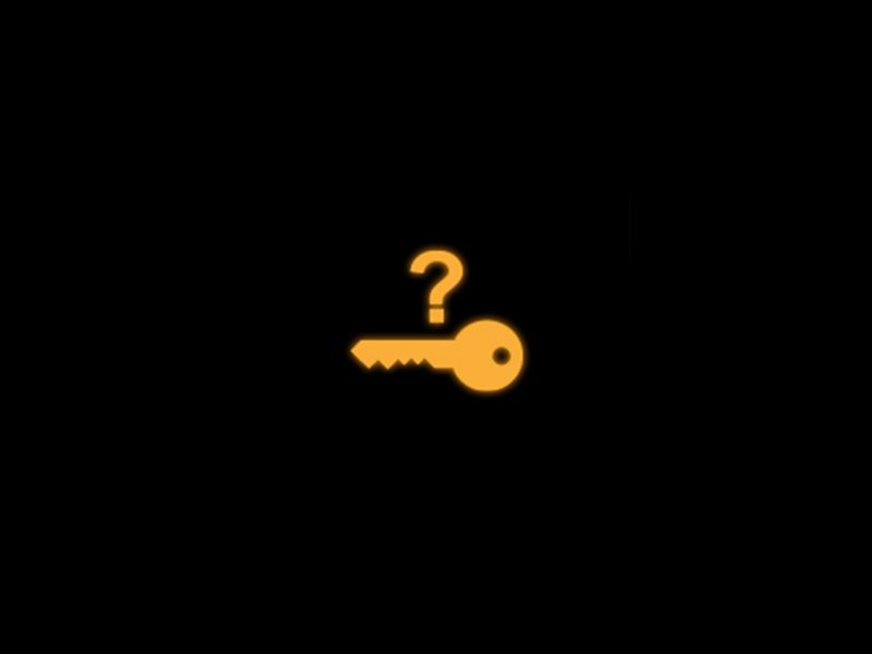 Amber - Key not in vehicle symbol