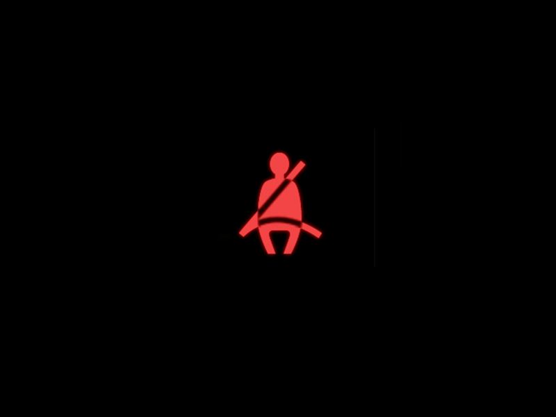 Red - Seat belt buckles symbol