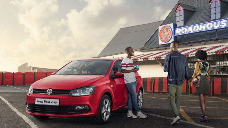 polo vivo in front of the roadhouse