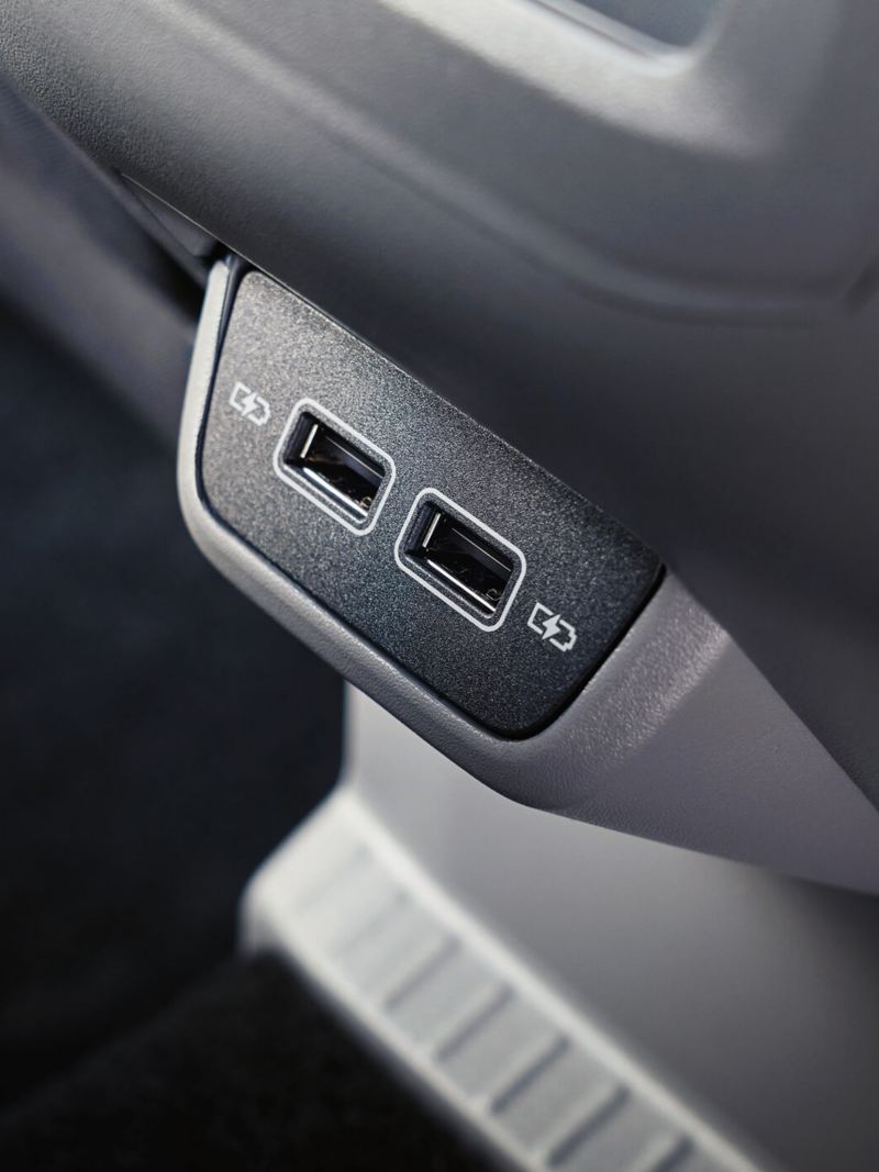 Shot of Volkswagen T-Cross interior USB slots