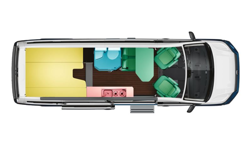 Plan view of Grand California 680 motorhome interior