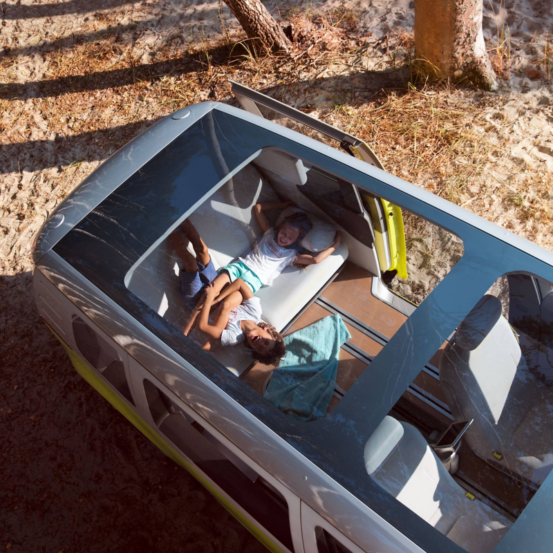 view from the panoramic roof into the interior of the ID. Buzz