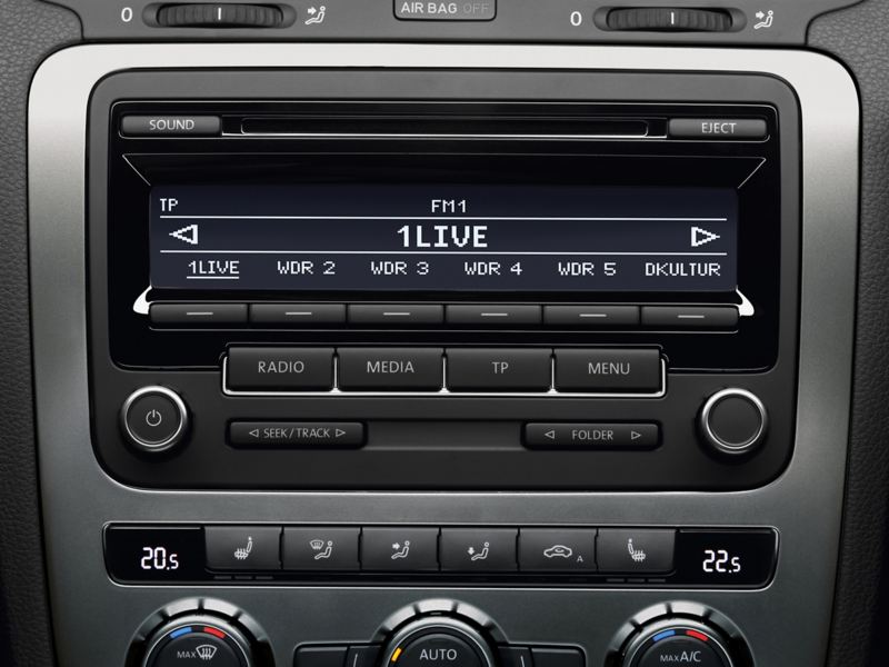 In car radio being used