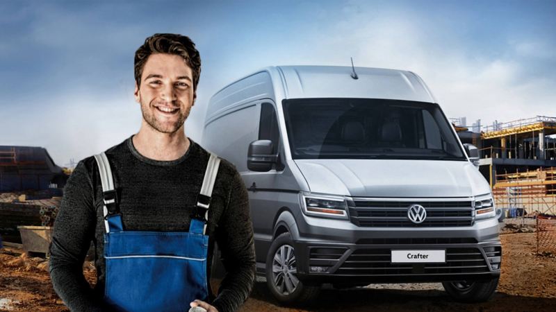 Engineer in front of a Crafter van