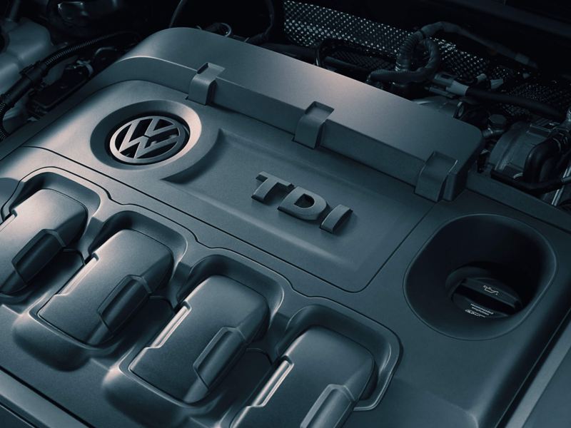Close up of the TDI (Diesel) engine