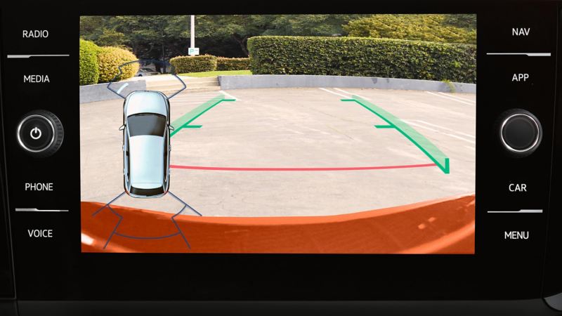 Screen showing Parking Sensor display