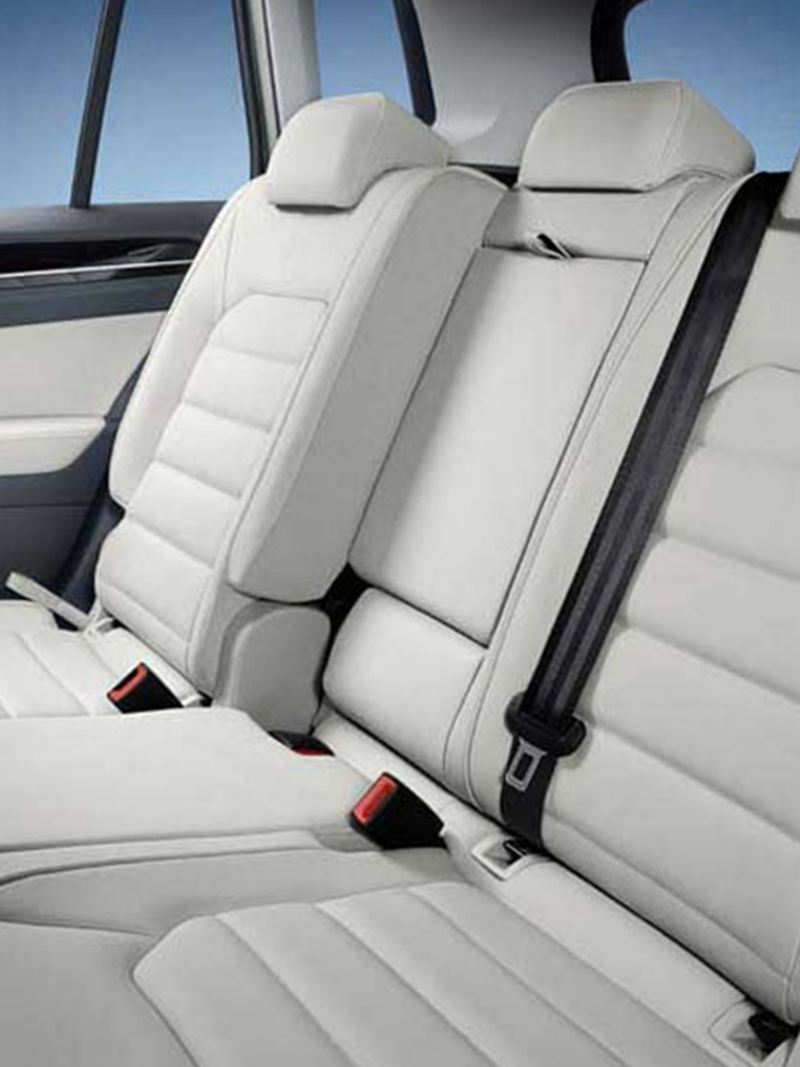 Interior shot of a Volkswagen Golf rear passenger seats.