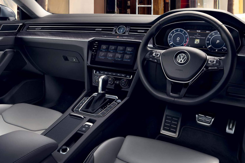 Interior dashboard shot of a Volkswagen Arteon.