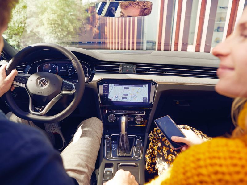 Passat interior shot of infotainment